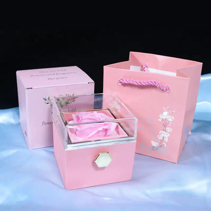 Rotating Flower Rose Gift BOX