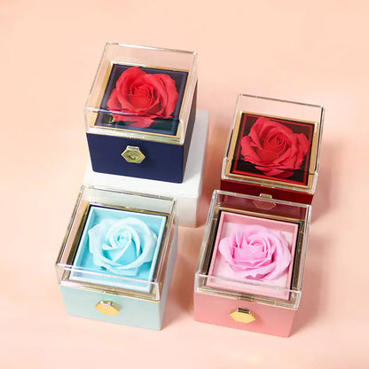 Rotating Flower Rose Gift BOX