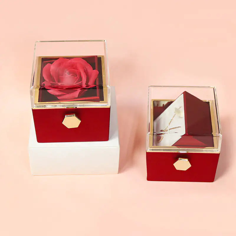 Rotating Flower Rose Gift BOX