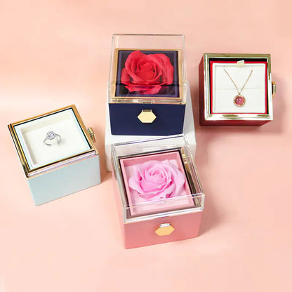 Rotating Flower Rose Gift BOX