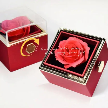 Rotating Flower Rose Gift BOX