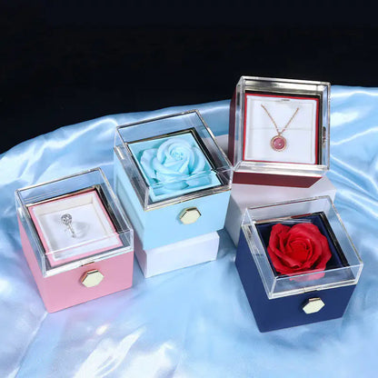 Rotating Flower Rose Gift BOX