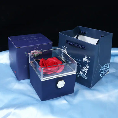 Rotating Flower Rose Gift BOX